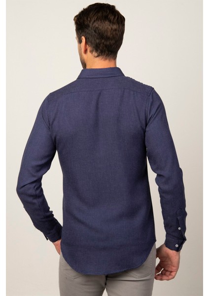 Slim Fit Kışlık Yün Viskon Düz Gömlek fırsatları