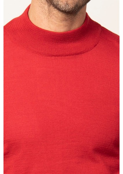 Slim Fit Dar Kesim Yarım Balıkçı Yaka Düz Erkek Kazak modelleri