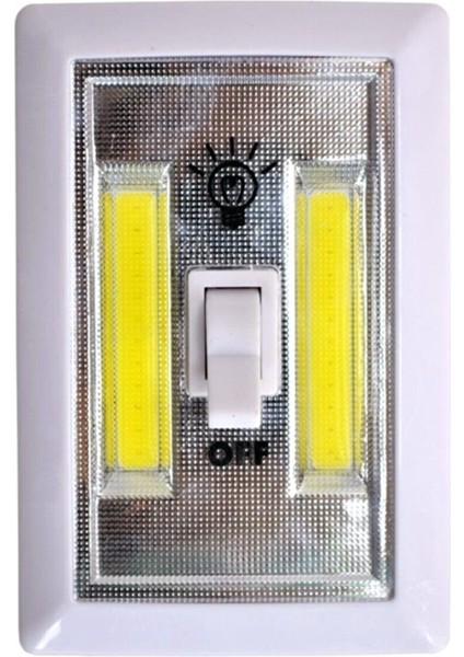 Aydınlatma Için Pilli 2 Ledli Lamba Anahtarlı Mıknatıslı Yapışkanlı Portatif LED Işık