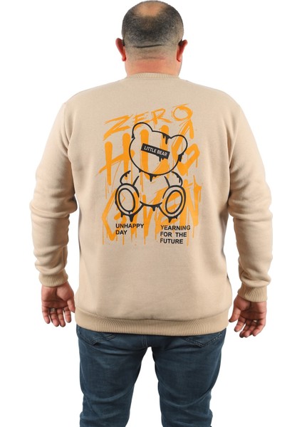 Büyük Beden Erkek Sweat Zero 22732 Bej modelleri