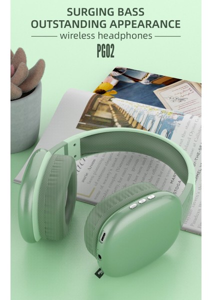 P9 Air Kablosuz Bluetooth 5.0 Wirelles Mikrofonlu Kulaklık Stereo Yeşil