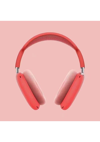 P9 Air Kablosuz Bluetooth 5.0 Wirelles Mikrofonlu Kulaklık Stereo Kırmızı