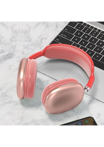 P9 Air Kablosuz Bluetooth 5.0 Wirelles Mikrofonlu Kulaklık Stereo Kırmızı
