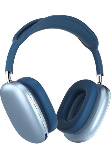 P9 Air Kablosuz Bluetooth 5.0 Wirelles Mikrofonlu Kulaklık Stereo Mavi