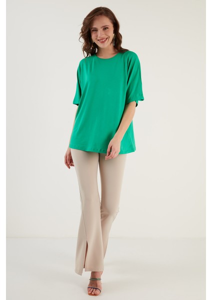 Bisiklet Yaka Oversize Bluz Bayan Bluz 5864528
