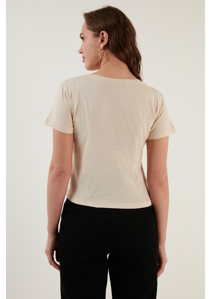 Brooklyn Baskılı Bisiklet Yaka Dar Kesim T Shirt Bayan T Shirt 5864581 indirimleri