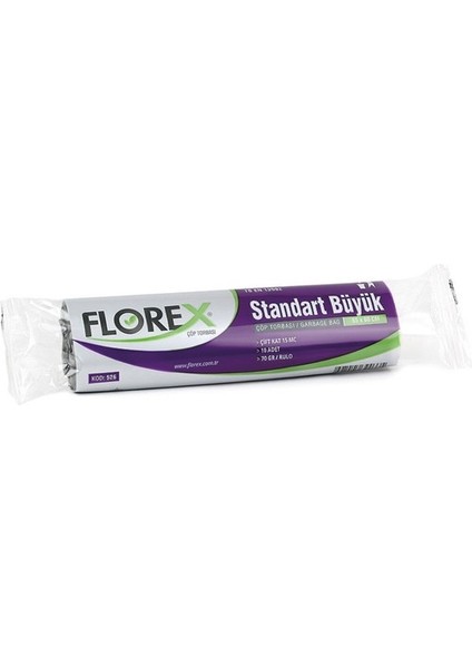 Standart Büyük Boy Çöp Torbası Siyah 65 x 80 cm 50 x 10'lu