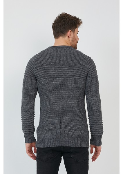 Antrasit Erkek Nevrüllü Bisiklet Yaka Triko KAZAK-TRZCM28888R50M indirimleri