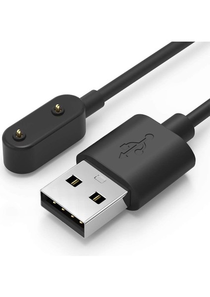 Huawei Honor Band 7 ile Uyumlu Akıllı Saat Için Manyetik USB Şarj Kablosu Siyah