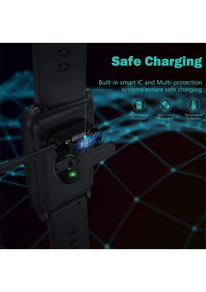 Huawei Honor Band 7 ile Uyumlu Akıllı Saat Için Manyetik USB Şarj Kablosu Siyah modelleri