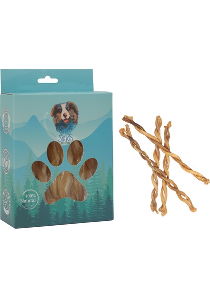 Lamb Pizzle Braided-Kurutulmuş Kuzu Penisi Örgülü Köpek Ödül Maması 100 gr.