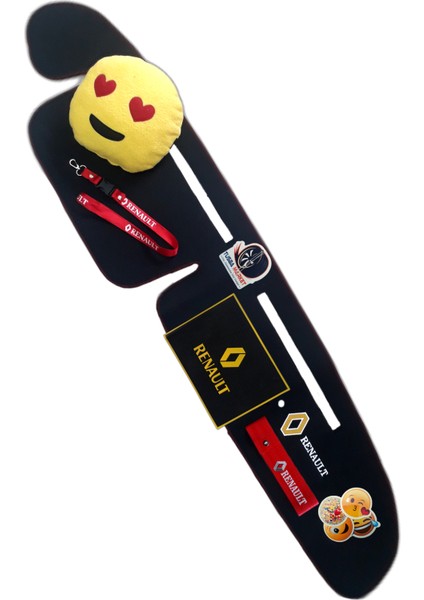 Renault Broadway R9/11 Spring Fairway Flash Nakışlı Göğüs Torpido Halısı / Oto Emoji Yastık + Aksesuar