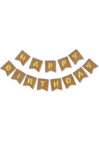 Happy Birthday Yaldızlı Banner Doğum Günü Flama