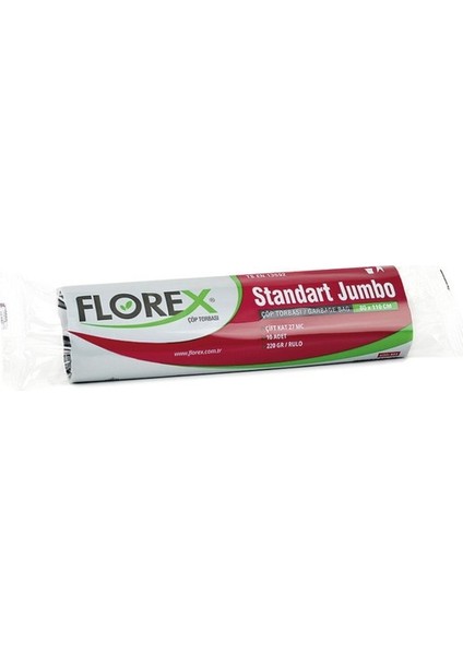 Standart Jumbo Boy Çöp Torbası Siyah 80 x 110 cm 20 x 10'lu