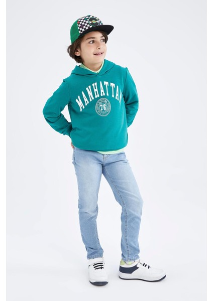 Erkek Çocuk Kapüşonlu Baskılı Sweatshirt Z4596A623SP indirimleri