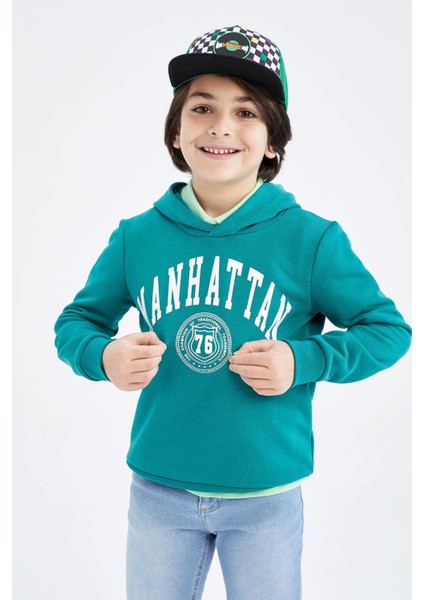 Erkek Çocuk Kapüşonlu Baskılı Sweatshirt Z4596A623SP