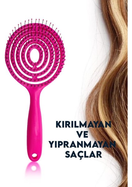 Demir Uçlu Vegan Saç Açma Tarak Pembe modelleri