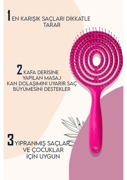 Demir Uçlu Vegan Saç Açma Tarak Pembe indirimleri