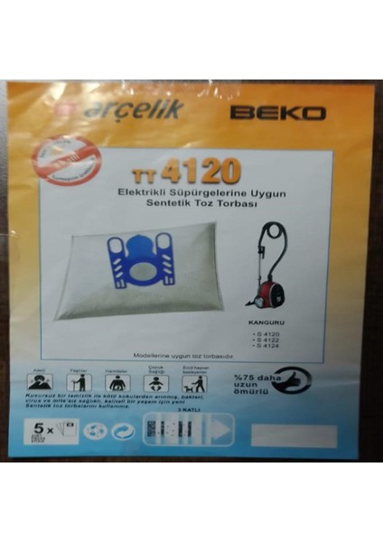 Özel Üretim 10 Adet S4124 Süpürge Toz Torbası Sıfır Düzeyinde 3 Kat Elyaf