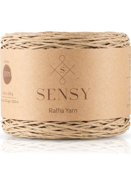 Premium 250 Gram Doğal Kağıt İp, Hasır Kağıt İplik, Rafya, Çanta, Supla, Şapka İpi, 250 Metre