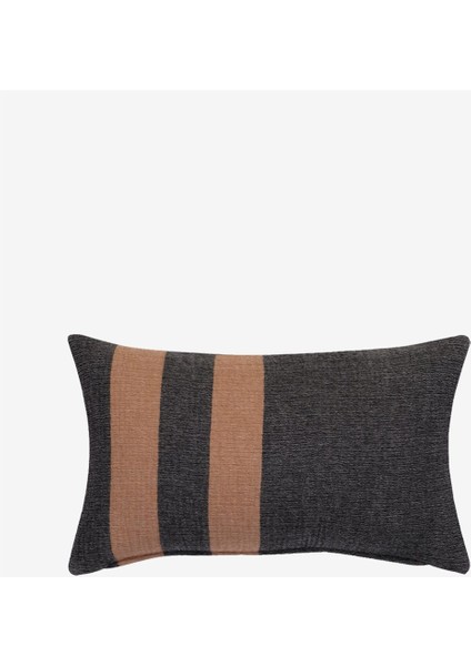 Wool Cocoon Yünlü Kırlent Kılıfı Siyah / Deve Tüyü 30x50