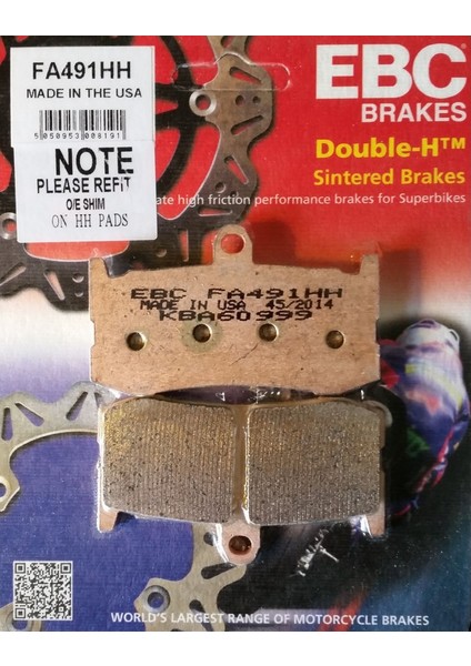 2009-2017 Triumph Daytona 675 Ön Fren Balatası Ebc FA491HH S