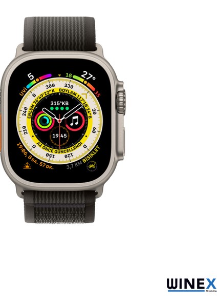 42-44MM Yeni Nesil Apple Uyumlu Akıllı Saat Kordonu Hasır Kancalı Siyah modelleri