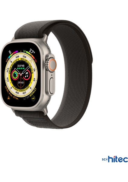 42-44MM Yeni Nesil Apple Uyumlu Akıllı Saat Kordonu Hasır Kancalı Siyah fiyatları