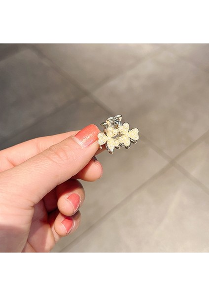 10 Adet LD358 Üç-Petal Çiçek İnci Mini Saç Pin Kız Bangs Saç Süslemeleri (Yurt Dışından)
