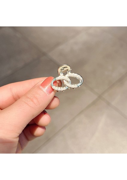 10 Adet LD358 Çift Zincirli İnci Mini Saç Tokası Kız Patlama Saç Süsleri (Yurt Dışından)