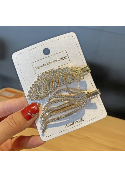 2 Set Mod D Pearl Rhinestone Saç Klip Seti (Yurt Dışından)