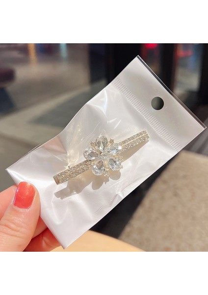 10 Adet İnci Rhinestone Saç Klipsi Yan Patlama Saç Başlık (Kristal Beş Taç Yaprağı) (Yurt Dışından)