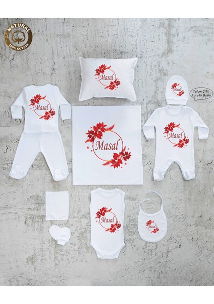 K0102 Isimli, Kız Bebek 10LU Beyaz Hastane Çıkışı