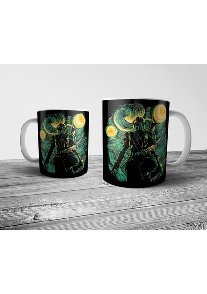 The Mandalorian Yıldızlı Gece Starry Night - Star Wars Kupa Bardak Model 1