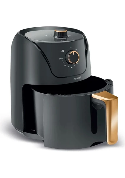 Airfryday 2505H Yağsız Sıcak Hava Fritözü 4.3 Litre Antrasit Airfryer