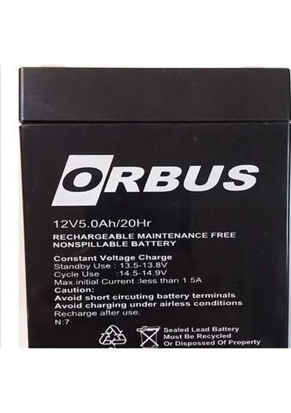 12 Volt 5 Amper Orbus Motosiklet AKÜSÜ-120*62*128 Mm.1,8.kg.