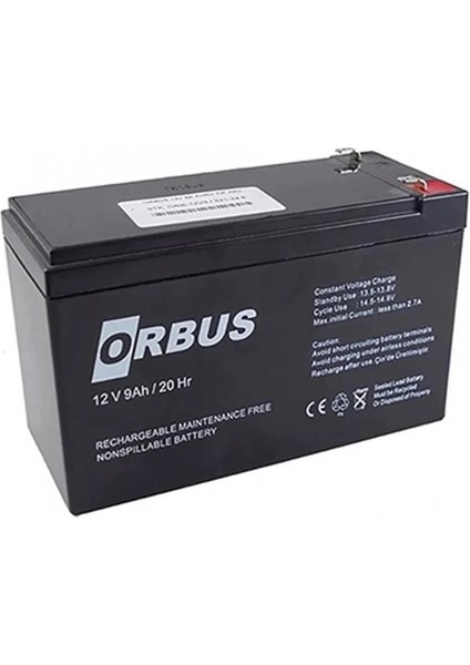 12 Volt 9 Amper Akü Orbus 151X65X94
