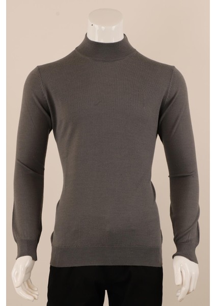 Slim Fit Yünlü Boğazlı Triko