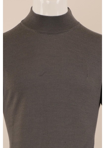 Slim Fit Yünlü Boğazlı Triko