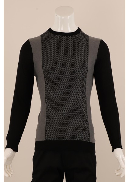 Slim Fit Yünlü Desenli Spor Triko