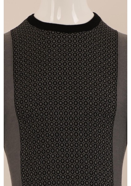 Slim Fit Yünlü Desenli Spor Triko