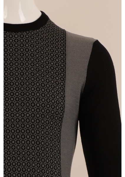 Slim Fit Yünlü Desenli Spor Triko