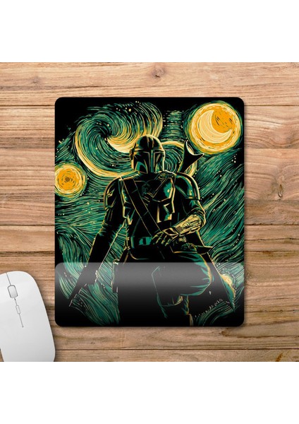 The Mandalorian Yıldızlı Gece Starry Night - Star Wars Bilek Destekli Mousepad Model - 1 fiyatları