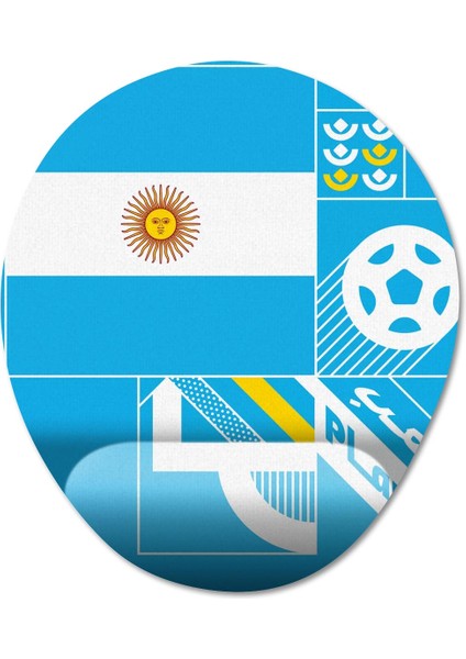 Arjantin Milli Futbol Takımı Bilek Destekli Mousepad Model - 2 Oval