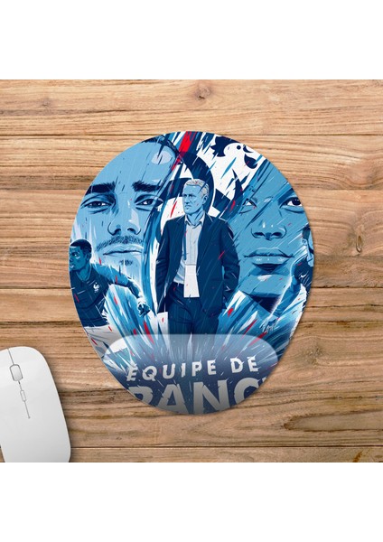 Fransa Milli Futbol Takımı Bilek Destekli Mousepad Model - 2 Oval