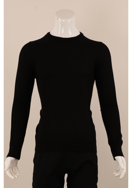 Slim Fit Yünlü Triko