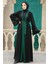 - Kemerli Yeşil Tesettür Abaya 55440Y 1