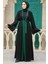 - Kemerli Yeşil Tesettür Abaya 55440Y 2