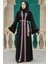 - Kemerli Gül Kurusu Tesettür Abaya 55440GK 1