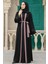- Kemerli Gül Kurusu Tesettür Abaya 55440GK 2